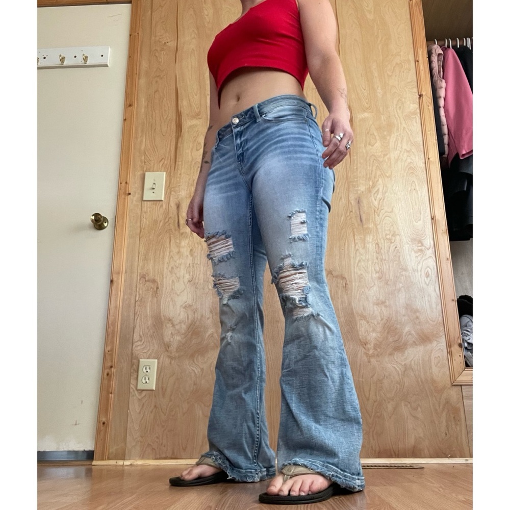 BKE Blue Flare Wide Leg Jeans - Picture 5 of 6